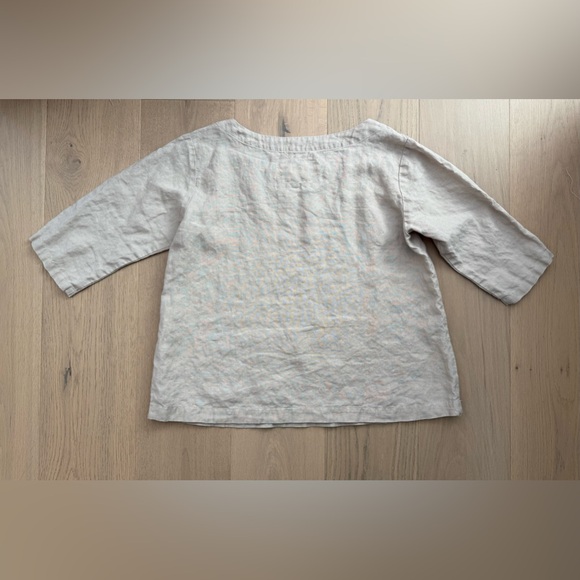 Not Perfect Linen Old London Oat Milk 100% Linen Top- M/L- EUC - Picture 3 of 3